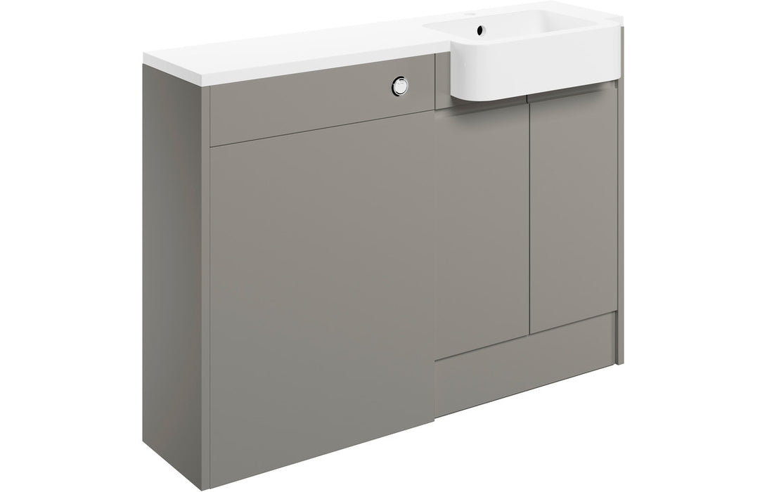 Piemonte 1242mm Basin & WC Unit Pack (LH) - Pearl Grey Gloss