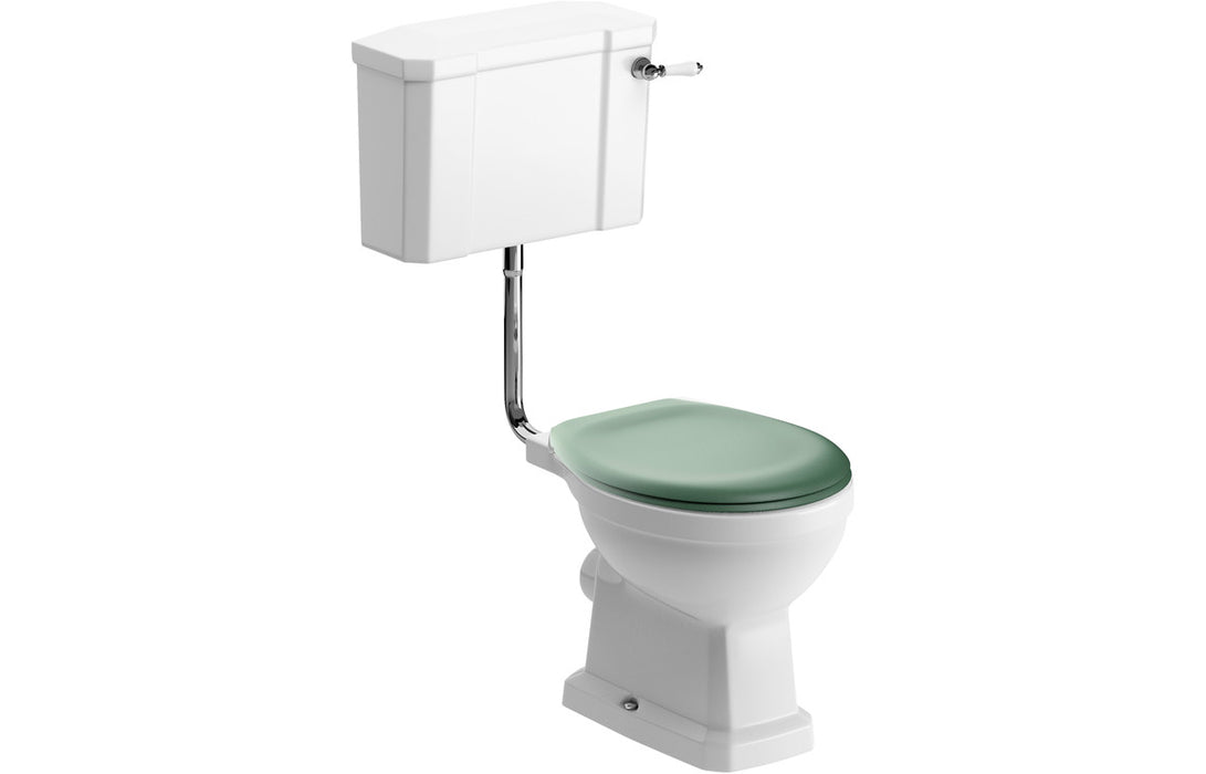 Denbigh Low Level WC & Sage Green Soft Close Seat