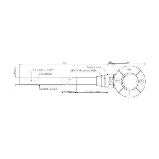 600W Thermostatic Heating Element - Black