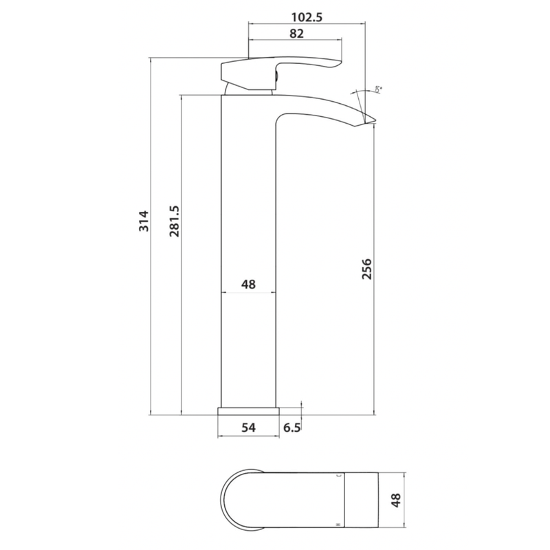 Cape PVD Coated Tall Mono Basin Mixer w/ Pop Up Waste - Brushed Brass