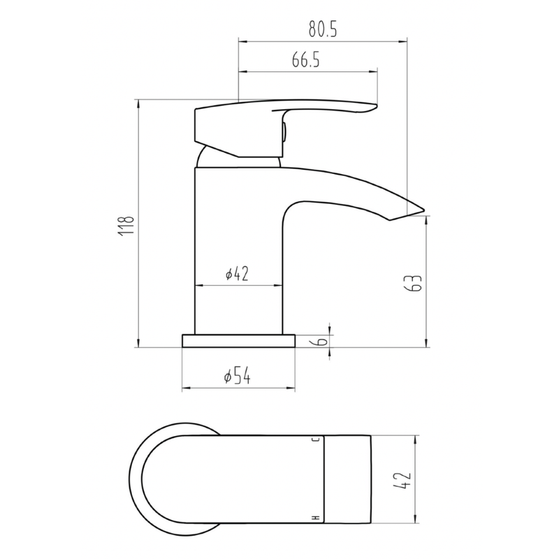 Cape PVD Coated Mini Mono Basin Mixer w/ Pop Up Waste - Brushed Brass